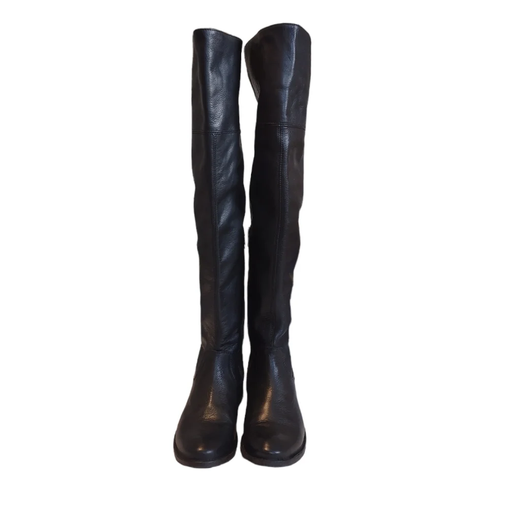 Frye Shirley 7 / 7.5 black leather over the knee boots